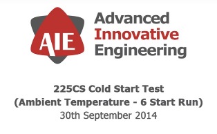 225CS Cold Start Test - Advanced Innovative Engineering (UK) Ltd