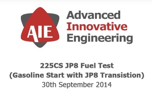 225CS JP8 Fuel Test - Advanced Innovative Engineering (UK) Ltd